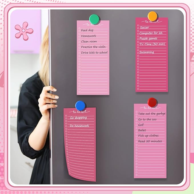 Censen 10 Pack 500 Sheets To Do List Notes Daily Checklist Notepads with 50 Sheets Each Undated Color Memo Pad Block Shopping List Pad Weekly Plan Notepad Organizer Planners (Gradient Pink,Lined)-CubbioJoy
