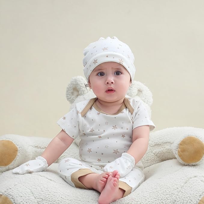 Baby Hats Mittens and Socks Set Cotton Newborn Hat Beanie Soft Infant Girls Boys Caps Gloves 0-6 month-CubbioJoy