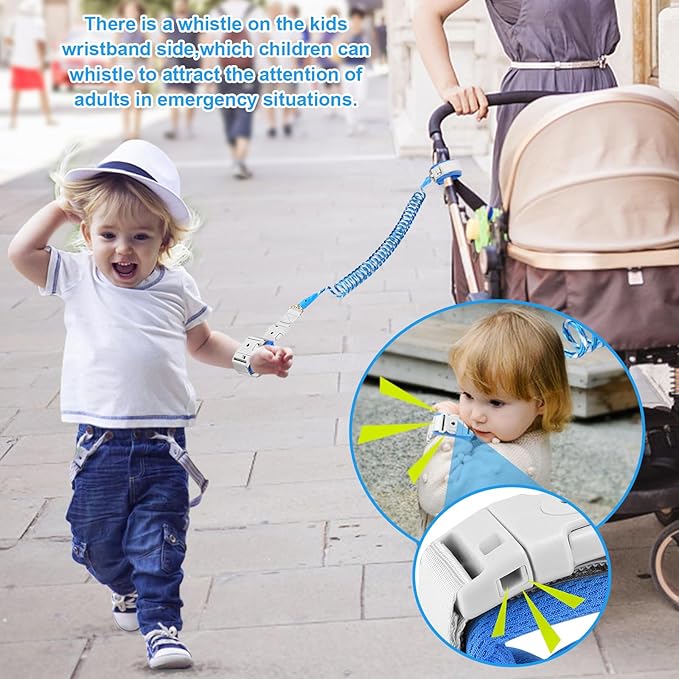 Accmor 3 in1 Toddler Harness Leash, Reflective Kid Harness with Anti Lost Wrist Link, Harness Leash for Toddlers, Child Walking Harness Kids Leash Wristband Rope Belt with Lock for Baby Boys Girls-CubbioJoy