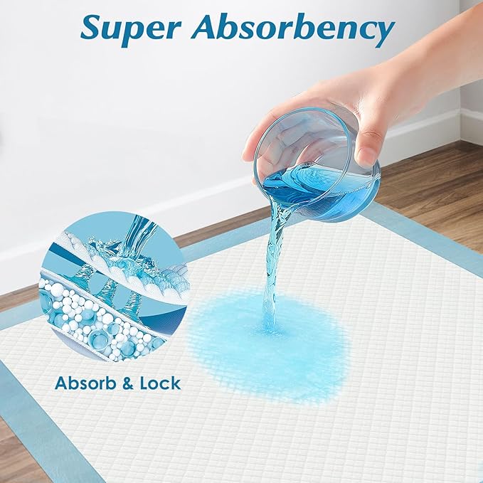 50 Count 36" x 36" Super Absorbency Disposable Underpads - Leakproof Quick Drying Pads for Baby, Puppy & Adults, Bed Pads, Incontinence & Dog Pee-CubbioJoy