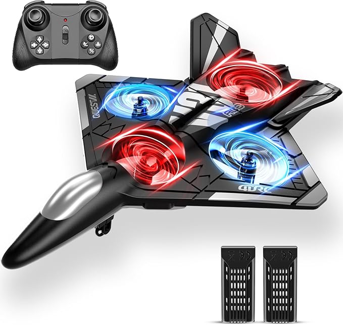 4DRC V31 Foam RC Planes Remote Control Airplanes for Kids Adults 4-7 8-16, Remote Control Planes Fighter Jet with Light, 360° Flip Fighter Jet Toy, Gravity Sensing, Stunt Roll, Gifts for Kids Boys-CubbioJoy