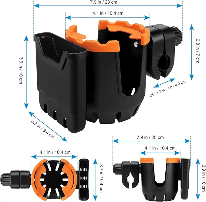 Accmor Stroller Cup Holder with Phone Holder, Universal Cup Holder, Bike Cup Holder, 360° Rotatable Large Caliber Drinks Holder for Stroller, Bike, Wheelchair, Walker-CubbioJoy