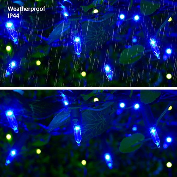 Brizled Blue Christmas Lights, 33ft 100 LED Christmas String Lights, 120V UL Certified Plug-in Xmas Tree Light Connectable Mini Xmas Light Waterproof for Home Party Wedding Indoor Outdoor Decorations-CubbioJoy
