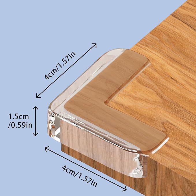 Baby Corner Protector Corner Protector Baby Furniture Corner Protection Transparent Cover Sharp Furniture and Table Top Edges with Adhesive 12 Pack(L-Shaped)-CubbioJoy