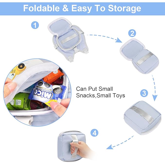 Accmor Toddler Harness Leash, Collapsible Kids Leash + Anti Lost Wrist Link for Outdoor Travel, Cute Excavator Child Walking Harness Tether Wristband Assistant Strap Belt Protector for Baby Boys-CubbioJoy