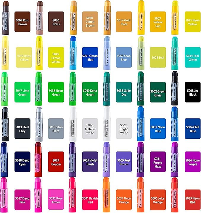 JOYIN 36 Colors Washable Tempera Paint Sticks, Art Supplies, Paint for Kids, Quick Drying and No Mess Arts Project, Gifts for Kids and Artists-CubbioJoy
