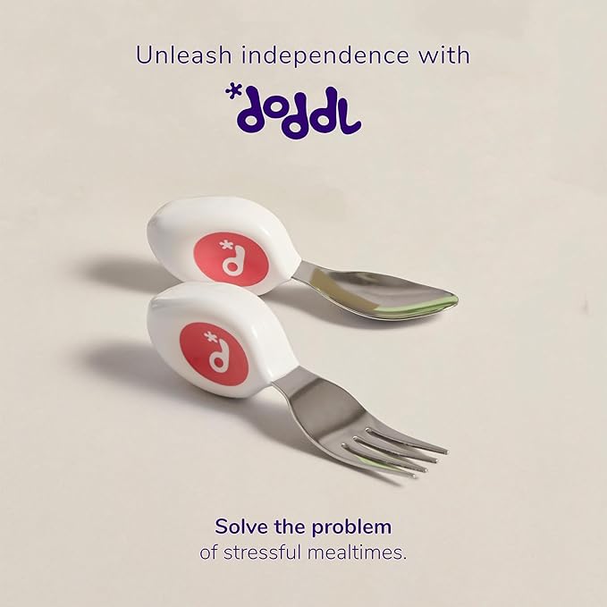 doddl 6-piece Spoon and Fork Set (3 Pairs) - Learn to use Toddler Silverware in Minutes, Toddler Utensils 1 year old & up, Baby Led Weaning Supplies-CubbioJoy