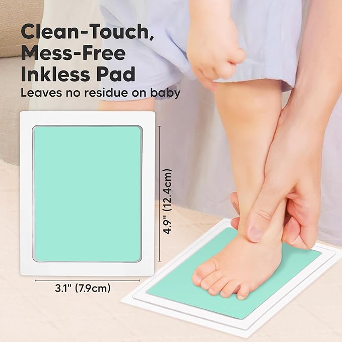 4-Pack Inkless Baby Hand and Footprint Kit - Mess Free Ink Pad for Newborn Keepsake, Dog Nose & Paw Print Kit, Clean Touch Ink Pad for Baby Hand & Footprints, Ideal New Mom Gifts (Popsicle, L)-CubbioJoy
