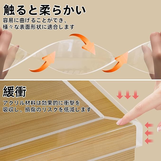 Clear Edge Protector,Safe Corner Protector, Anti-Sharp Edge Protector, for Furniture, Drawers, Tables, Cabinets1.57inX16.4FT-CubbioJoy