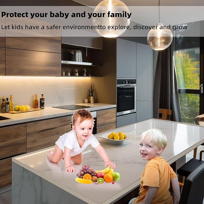 Corner Protector for Baby, Widen Edge Protector with Adhesive Backing, Baby Proofing Edge Corner Protectors Self Adhesive Furniture Corner Guard Bumper for Table, Desk, Fireplace (Gray, 16.4ft)-CubbioJoy