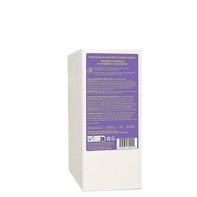 ATTITUDE Shampoo and Body Wash for Kids, EWG Verified Hair and Body Cleanser, Dermatologically Tested Soap, Plant and Mineral Based Bath Products, Vegan, Bulk Refill, Vanilla and Pear, 67.6 Fl Oz-CubbioJoy