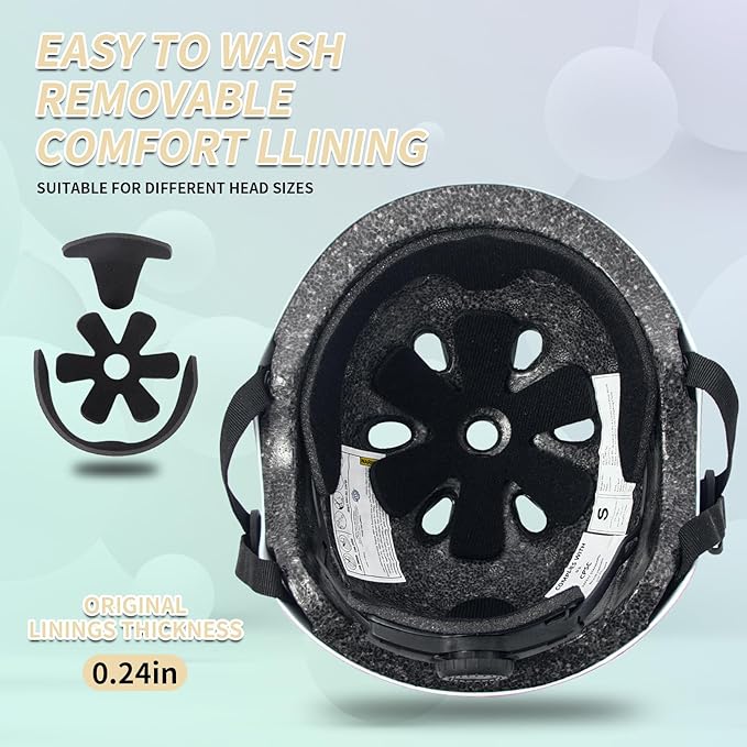 Adjustable Kids Bike Helmet with Knee & Elbow Pads Set, Color Gradient Design for Boys and Girls Aged 3-14+, for Skateboarding, Scooter, Roller & Inline Skating, Longboard-CubbioJoy