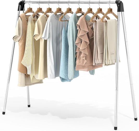APEXCHASER Foldable Clothes Drying Rack, 55'' Collapsible Laundry Clothes Airer Width Heavy Duty Hanger for Sweaters Baby Clothes Towels Portable Indoor Outdoor for Home Travel-CubbioJoy
