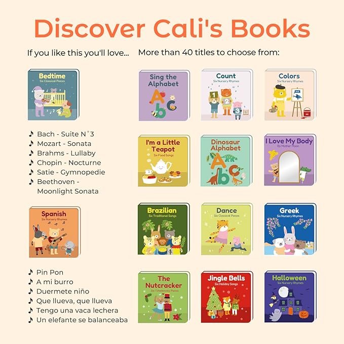 Cali's Books Chinese Nursery Rhymes Book - Sound Books for Toddlers 1-3. Chinese Baby Book - Music Toys for Bilingual Children with Lyrics & Translation-CubbioJoy