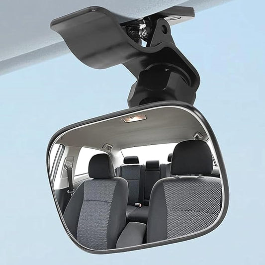 Car Interior Rearview Baby Mirror, Universal Wide Angle Convex Mirrors Clip On Mirror for Infant Toddler Child Backseat, 360° Freely Adjustable. (Black)-CubbioJoy