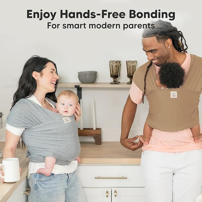 KeaBabies Baby Wrap Carrier - All in 1 Original Baby Carrier Newborn to Toddler Sling, Easy to Wear, Hands Free Bonding, Lightweight, Breathable Infant Wraps (Warm Hearth)-CubbioJoy