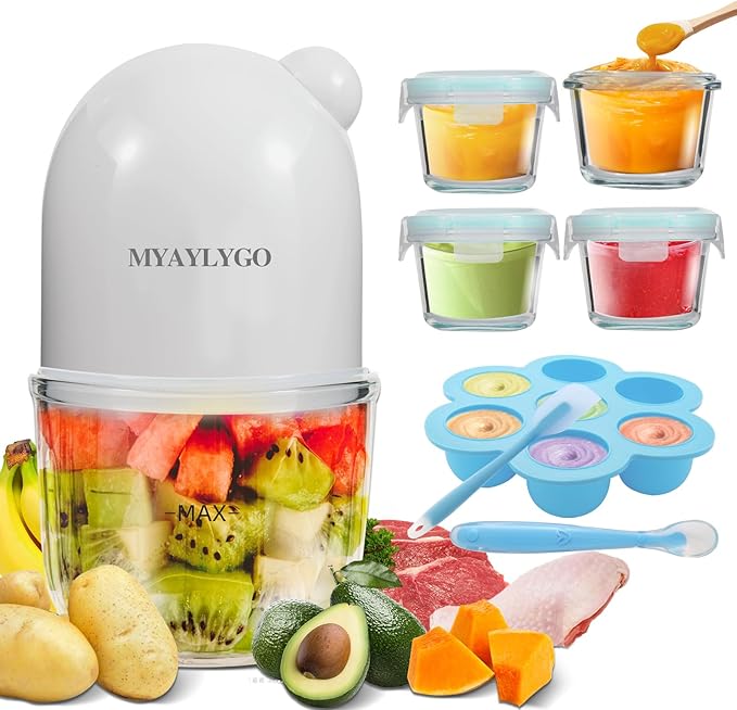 Baby Food Maker & Food Processor, Upgraded 14-in-1 Baby Food Blender, Puree Maker, Puree Grinder for Fruit, Veggies, Meat, Baby Feeding Essentials, Shower Gifts Set-CubbioJoy