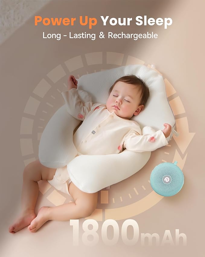 Dreamegg Sound Therapy Machine - Portable Sound Machine for Baby Adult, Features Powerful Battery, 21 Soothing Sound, Noise Canceling for Office & Sleeping, Sound Therapy for Home, Travel, Gift, Green-CubbioJoy