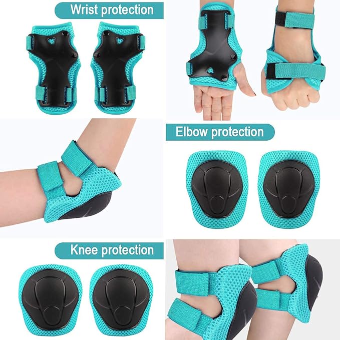 Adjustable Helmet for Ages 3-16 Kids Toddler Boys Girls Youth,Protective Gear with Elbow Knee Wrist Pads for Multi-Sports Skateboarding Bike Riding Scooter Inline skatings Longboard Roller Skate-CubbioJoy