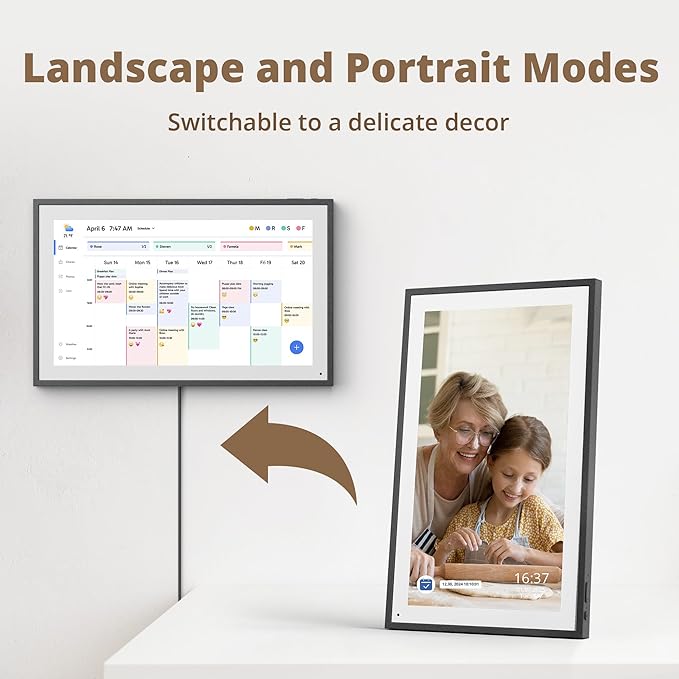Dragon Touch 15.6" Digital Calendar Chore Chart – 1080P Full HD Interactive Touchscreen, Smart Family Planner, Hearth Display Digital Calendar Wall & Desk Mountable for Seamless Scheduling Black-CubbioJoy