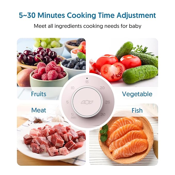 Baby Food Maker Bellababy Baby Food Processor, Puree Blender Steamer with Reversible Steam Basket, One Button Easy Operation & Large Opening for Easy Cleaning-CubbioJoy