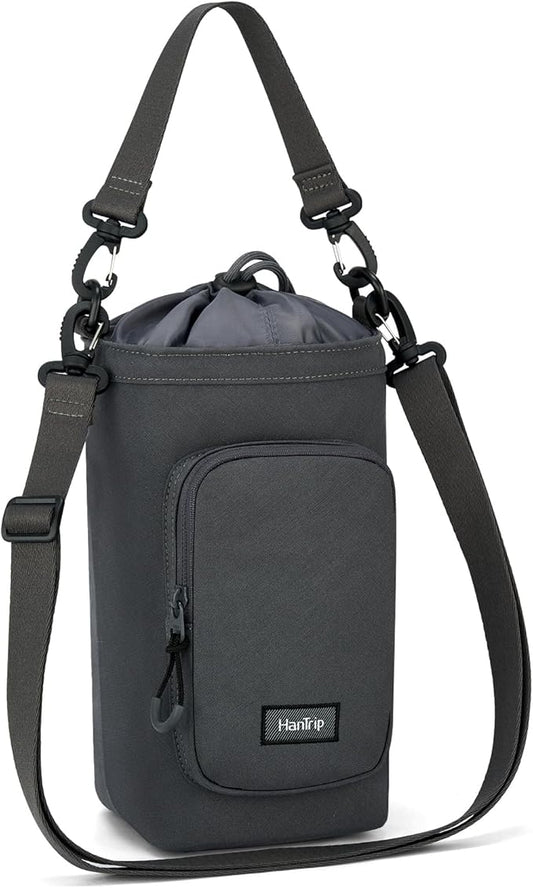 Insulated Water Bottle Carrier Bag with Strap Phone Pocket for 25/32/40/64 oz Tumbler Cup, Water Bottle Holder-CubbioJoy