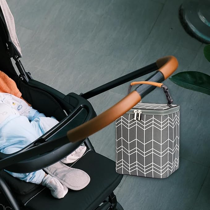 BreastMilk Cooler Bag with Ice Pack Fits 4 Baby Bottles Up to 9 Ounce, Large Baby Bottle Bag Fits for Nursing Mom Daycare-CubbioJoy