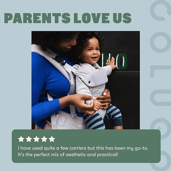 Colugo Baby Carrier - Baby Carrier Newborn to Toddler, Toddler Carrier, Adjustable, Lightweight, Breathable Carrier for Newborn to 33 Pounds (Cool Grey)-CubbioJoy