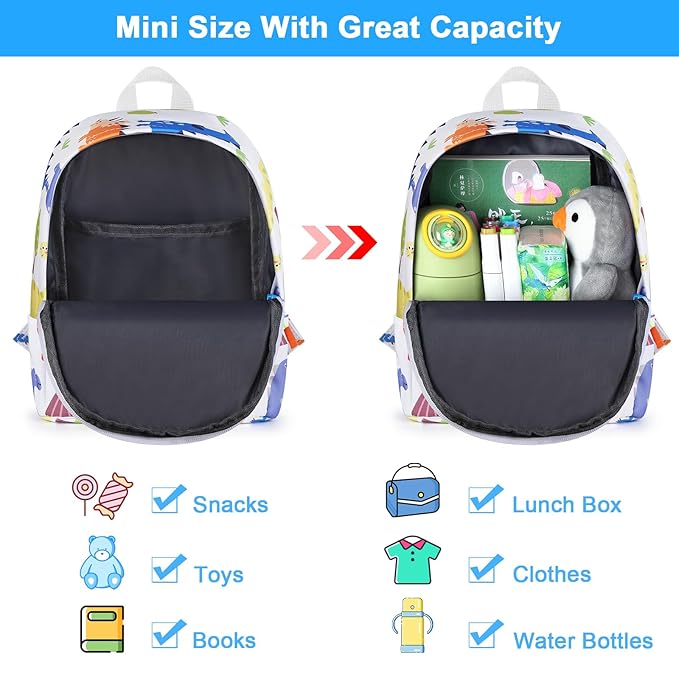 Accmor Toddler Backpack Leash, Cute Baby Backpacks with Anti Lost Wrist Link, Mini Kids Backpack Harness Leash for Outdoor Travel, Adorable Dinosaur Child Backpack Tether Rope for Boys 1-3-CubbioJoy