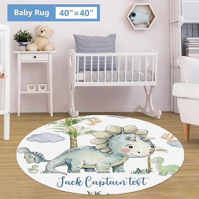 Custom Baby Crib Bedding Set, 5 Pcs Personalized Name Green Dino Baby Crib Set for Kid Infant Toddler, Double Layer Customized Present-CubbioJoy