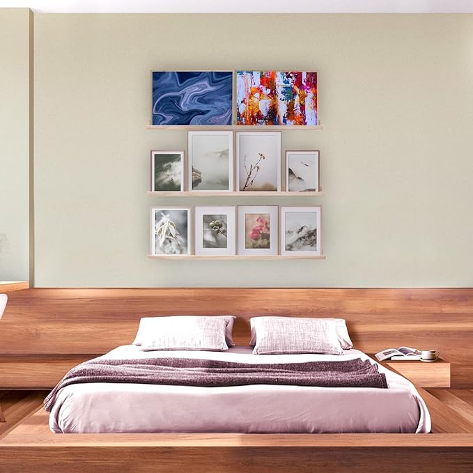 AZSKY 48 Inch Long Narrow Floating Shelves for Wall Storage Rustic Natural Wood Wall Shelf for Wall Décor Wall Bookshelf for Kids Room Picture Ledge Shelf a Set of 3-CubbioJoy