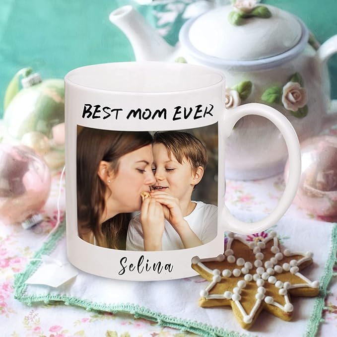 Custom Photo Coffee Mug with Your Picture and Text, Name - Personalized Gifts for Family, Girlfriend, Boyfriend, Best Friend, Birthday, Halloween, Christmas Gifts, Taza Personalizadas - 11oz White-CubbioJoy