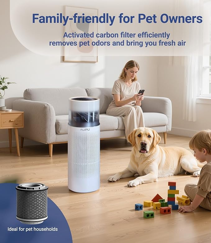 2 in 1 Air Purifier with Humidifier,Air Purifiers for Home Large Room,Humidifier and Air Purifier in one HEPA Purifier for Home Pets Remove Pet Odor Smoke Pollen Dust for Bedroom,Living Room,Office-CubbioJoy