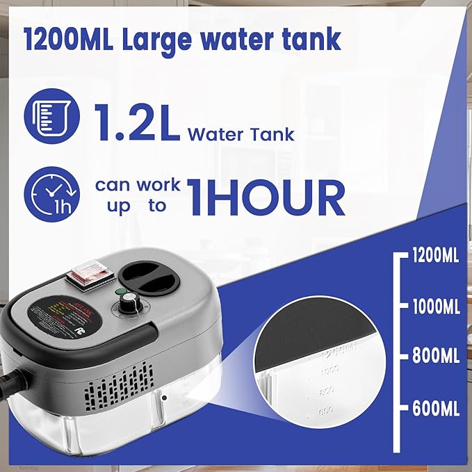 2500W Handheld Steam Cleaner,Portable Car Steamer For Auto Detailing,High-Temperature and Pressure Steam Cleaner For Home, Steam Cleaning Machine for Furniture,Kitchen,Grout,Floor,Tile (Gray)-CubbioJoy