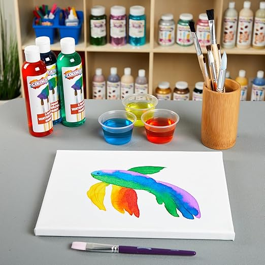 Colorations - LWPACK Liquid Watercolor Paint, 4 fl oz, Set of 6, Non-Toxic, Painting, Kids, Craft, Hobby, Fun, Water Color, Posters, Cool Effects, Versatile, Gift-CubbioJoy