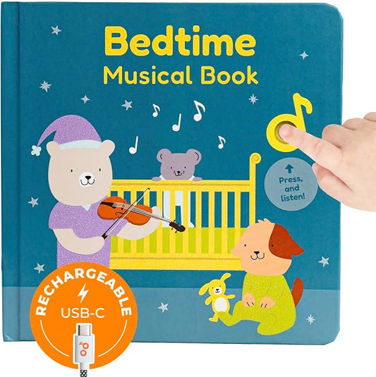 Cali's Books Bedtime Musical Book for Babies and Toddlers 1-3 – USB-C Rechargeable – 6 Classical and Relaxing Pieces | Sound Book for Sleep & Relaxation-CubbioJoy