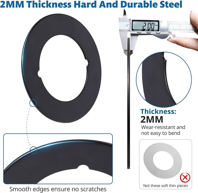 2 Pcs Upgraded Door Knob Plates with Double-Sided Tape –Thick Stainless Steel Scar Plates for Deadbolts & Knobs, Durable Lock Hole Covers for Fixing Loose Knobs and Damaged Areas(Matte Black)-CubbioJoy