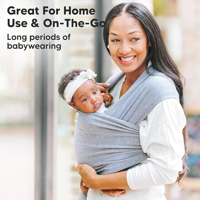 KeaBabies Baby Wrap Carrier - All in 1 Original Baby Carrier Newborn to Toddler Sling, Easy to Wear, Hands Free Bonding, Lightweight, Breathable Infant Wraps (Graphite)-CubbioJoy