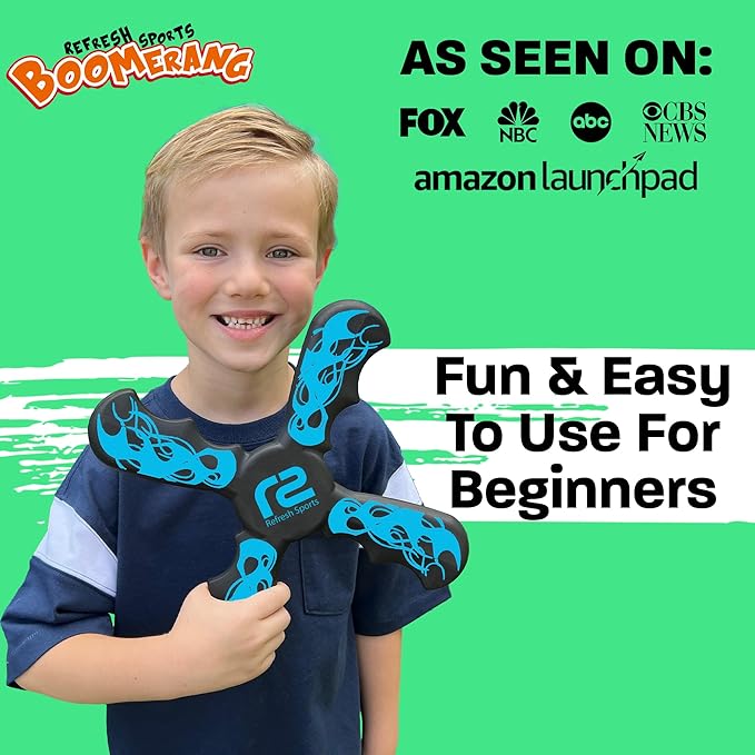 Boomerang Cool Toys For Ages 8-13 - Best 6 Year Old Boy Birthday Gift Soft Kid Toys For Boys & Girls to Play Indoors or Outdoors - Gift for Kids 6 7 8 9 10 11 12 & Up 7 Year Old Birthday Party Favor-CubbioJoy