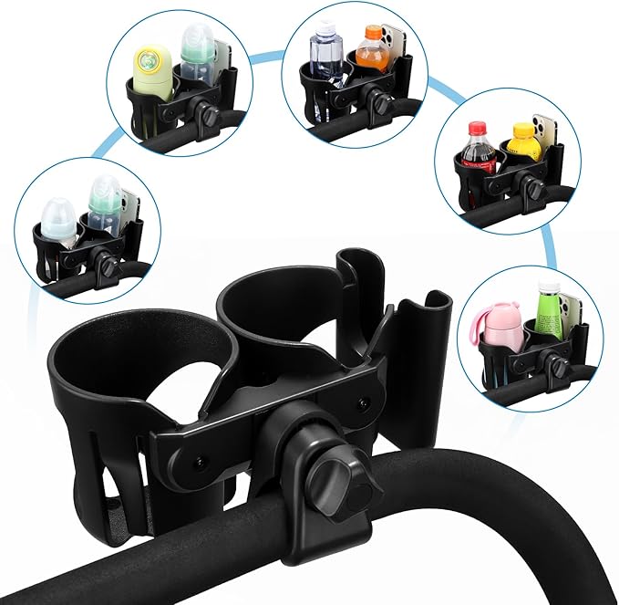 Accmor Universal Cup Holder, Stroller Cup Holder, 360° Rotatable Large Caliber Designed Bottle Holder for Stroller, Bike, Wheelchair, Walker, Scooter-CubbioJoy