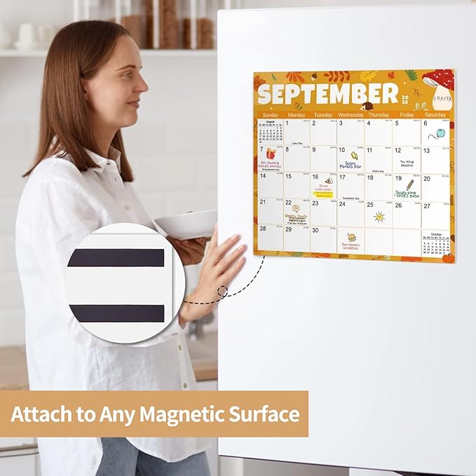 2025-2026 Magnetic Fridge Calendar 18 Monthly Magnetic Calendar for Refrigerator 2025-2026 Wall Calendar Planner Runs from February 2025 Until July 2026 Easy Organizing Markers Tearable (Festive)-CubbioJoy