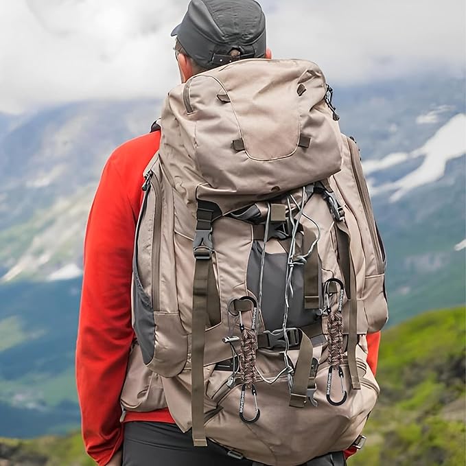 BRAVESHINE Paracord Keychain Carabiner Clip, D Ring Lanyard Hanger Stroller Hook for Water Bottle, Key, Backpacks, Men, Women-CubbioJoy