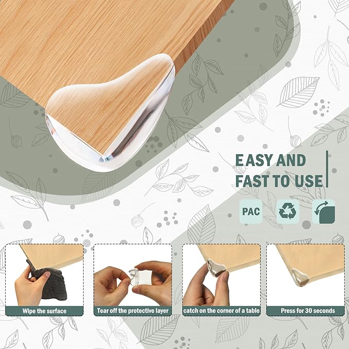 Baby Corner Protector Corner Protector Baby Furniture Corner Protection Transparent Cover Sharp Furniture and Table Top Edges with Adhesive 10 Pack-CubbioJoy