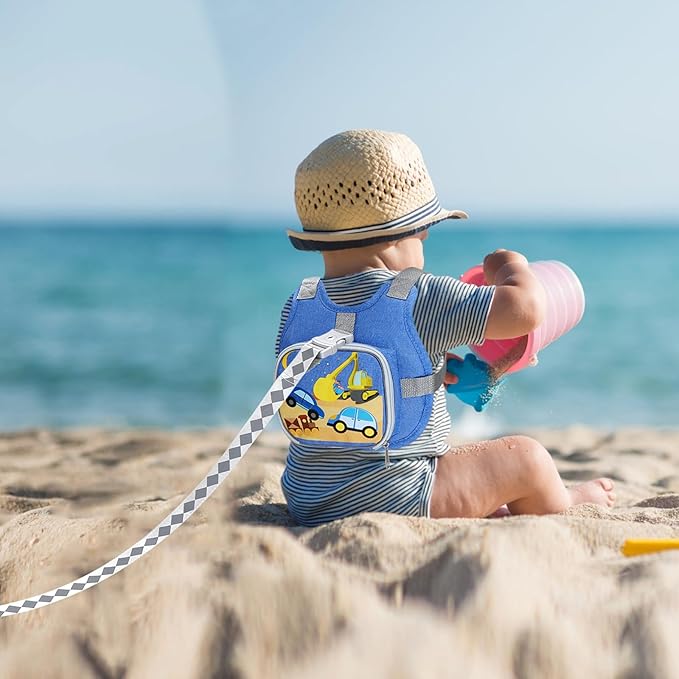 Accmor Toddler Harness Leash + Reflective Anti Lost Wrist Link, Cute Car Kids Back Pack with Hand Strap Collapsible Child Walking Restraint Belt Tether Hold Baby Boys Close For Outdoor Travel-CubbioJoy