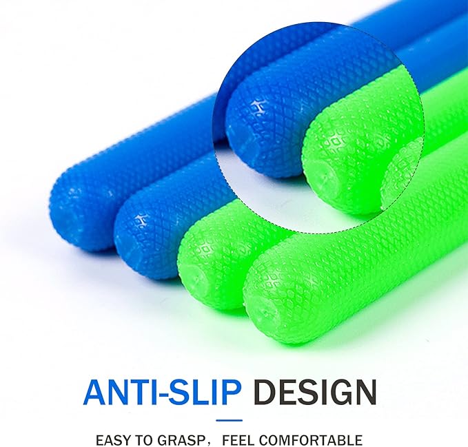 5A Nylon Drumsticks for Kids Adults: Light Durable Drum Sticks Blue Green with Anti-Slip Handles for Electronic Drums Exercise Percussion Accessories (2 Pairs)-CubbioJoy