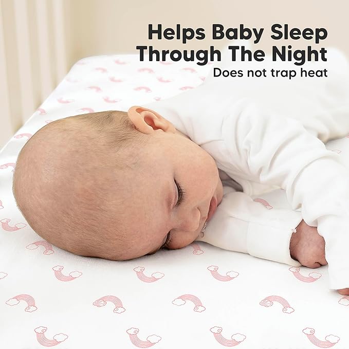 KeaBabies 2-Pack Organic Crib Sheets for Boys, Girls - 52x28 Fitted Crib Mattress Sheet Neutral, Breathable Jersey Cotton Cover for Baby Bed, Toddler Mattress, Soft & Cute Prints (Dreamland)-CubbioJoy