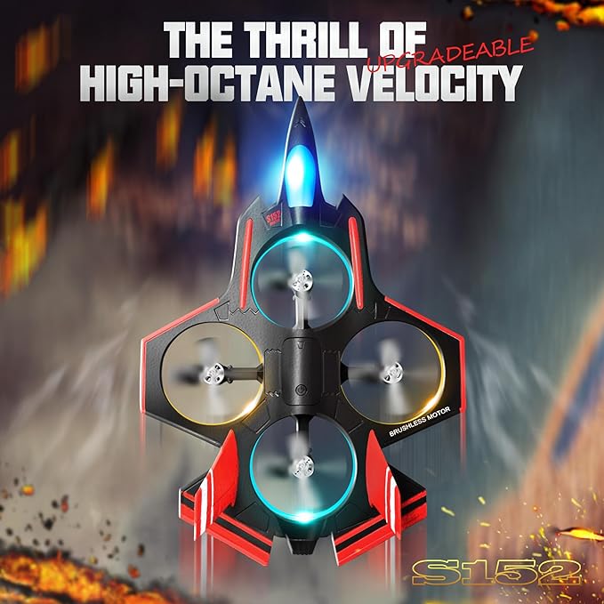 BEZGAR Brushless RC Plane with Camera | 2.4GHZ Remote Control Airplane, 6-axis Gyro Drones for Kids, RC Helicopter, 360°Flip Jet Fighter for Beginners with LED Navigation Lights and Two Batteries-CubbioJoy