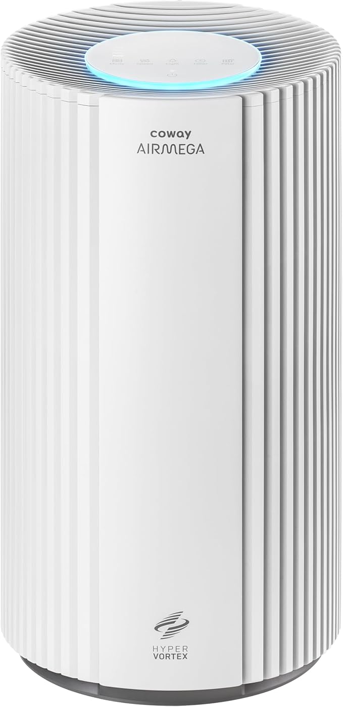 COWAY Air Purifiers for Large Room Whole Home Up to 2,640 ft², True HEPA Filter for Smoke, Allergies, Pet Dander, Odor, PM 10 AQI, Turbo Eco Mode, Timer, Energy Star, 3yr Warranty, Airmega 350 White-CubbioJoy