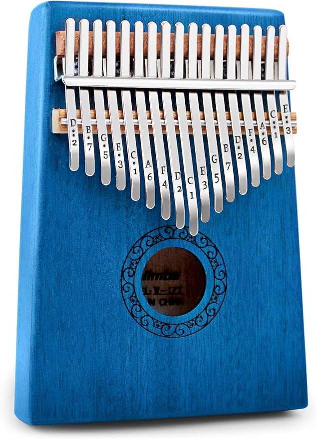 Kalimba Thumb Piano,YUNDIE Portable 17 Keys Mbira Finger Piano with Tune Hammer and Study Instruction,Musical Instruments Gift for Kid Adult Beginners Professional(Blue)-CubbioJoy