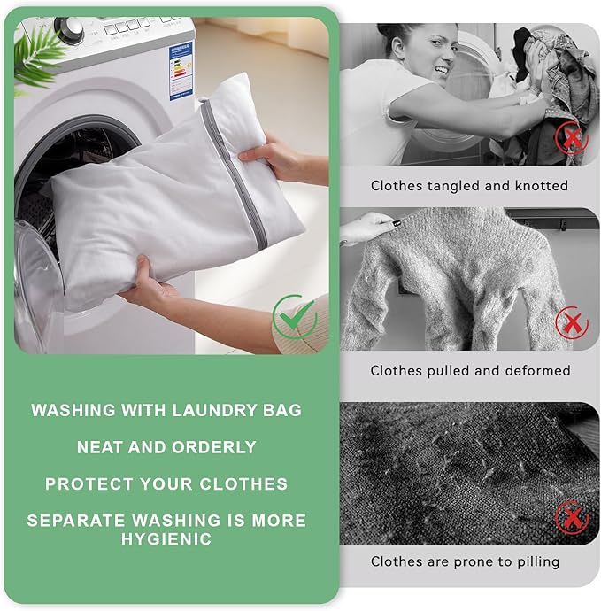 4Pcs Mesh Laundry Bags, 16 X 20 Inches Mesh Laundry Bag, Durable Delicate Laundry Bag for Travel, College, Dorm, Family And Apartment Dwellers, White-CubbioJoy